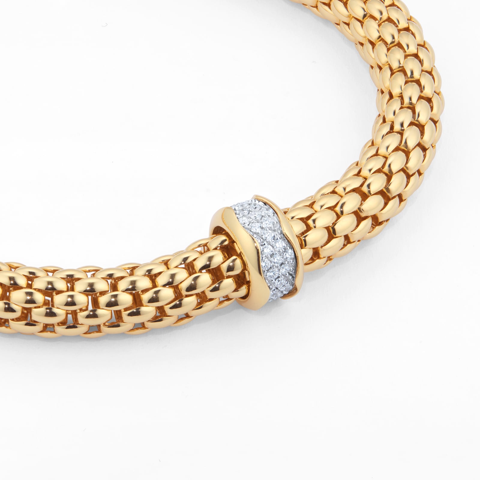 FOPE 18ct Yellow Gold Love Nest Flex'it 0.33ct Diamond Necklace FOPE 18ct Yellow Gold Love Nest Flex'it 0.33ct Diamond Necklace