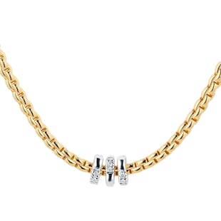 FOPE 18ct Yellow Gold Eka Tiny 0.16cttw Diamond Necklace