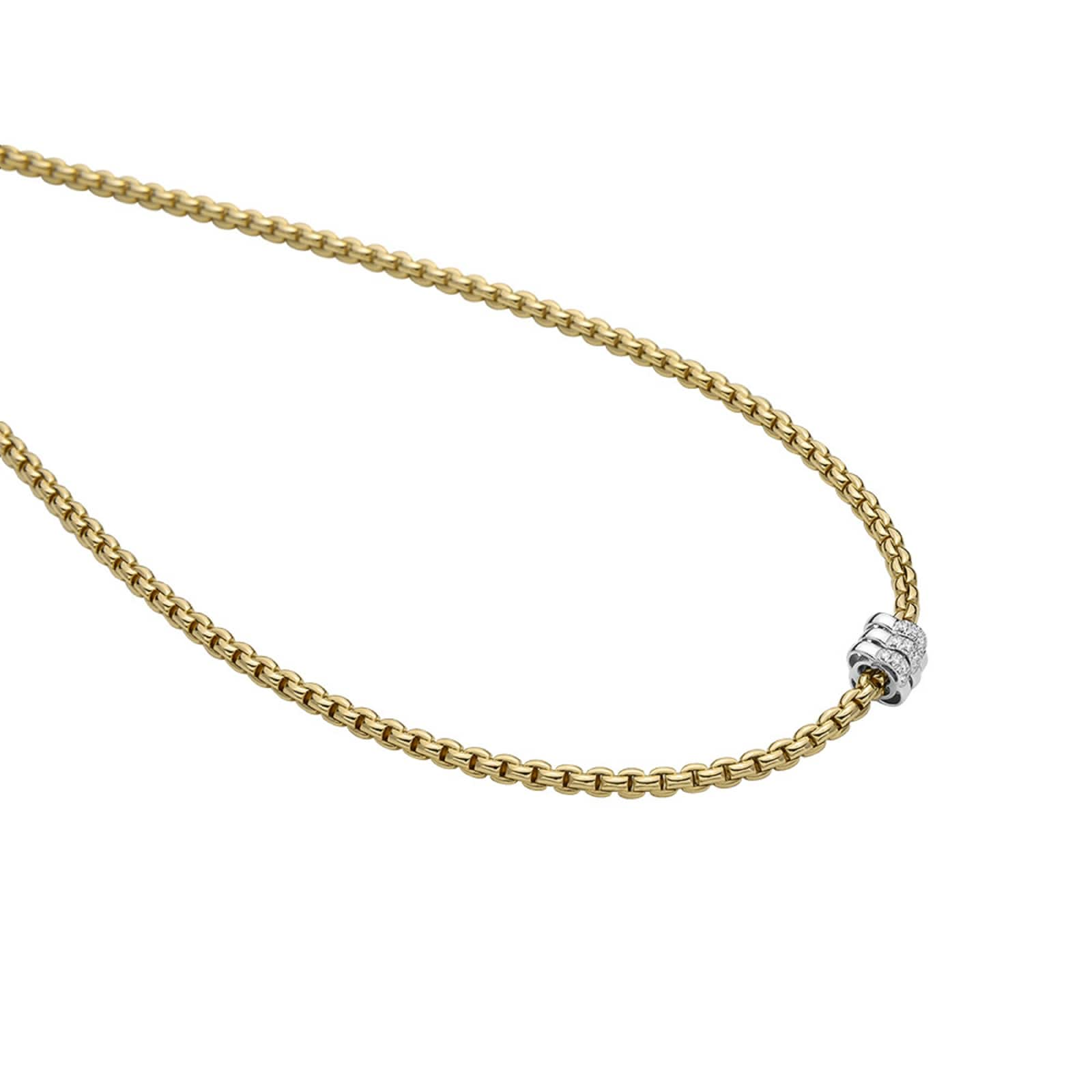 FOPE 18ct Yellow Gold Eka Tiny 0.16cttw Diamond Necklace