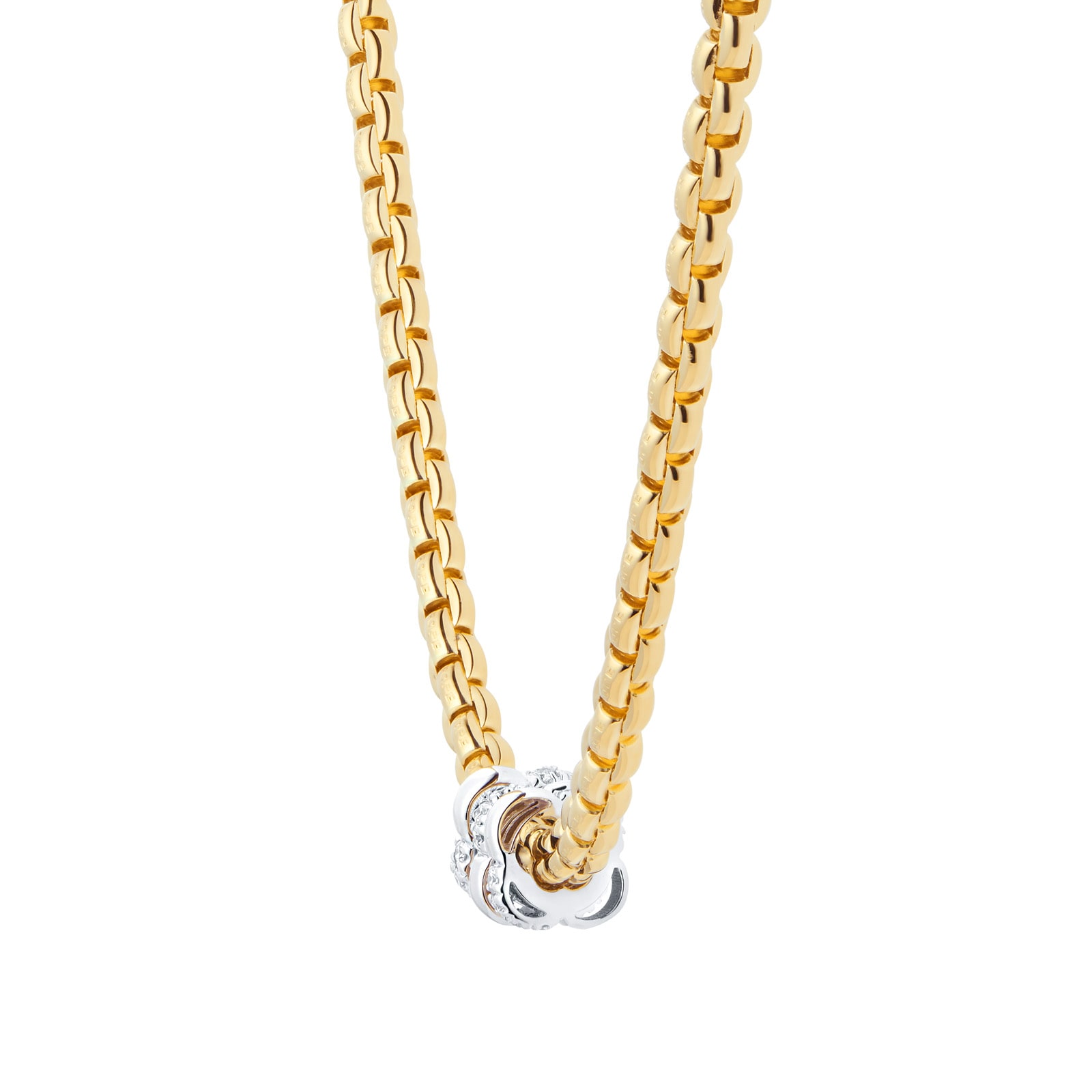 FOPE 18ct Yellow Gold Eka Tiny 0.16cttw Diamond Necklace FOPE 18ct Yellow Gold Eka Tiny 0.16cttw Diamond Necklace