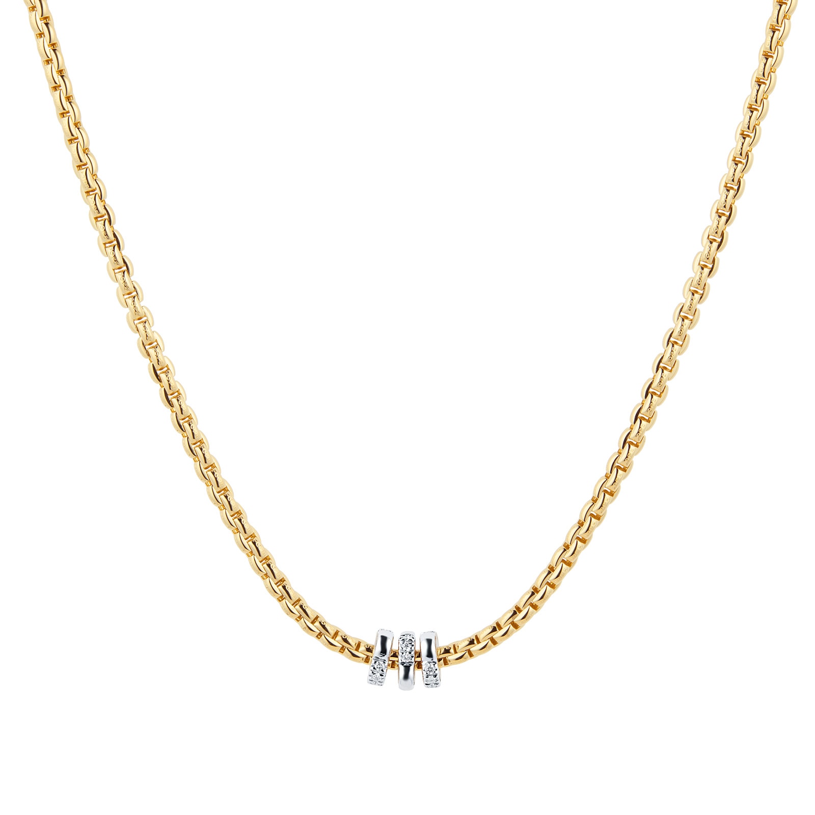 FOPE 18ct Yellow Gold Eka Tiny 0.16cttw Diamond Necklace FOPE 18ct Yellow Gold Eka Tiny 0.16cttw Diamond Necklace