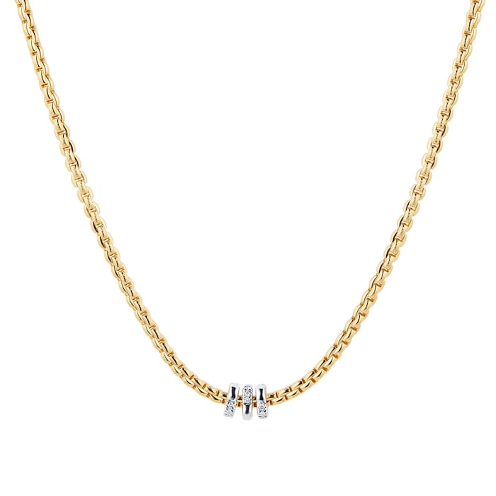 FOPE 18ct Yellow Gold Eka Tiny 0.16cttw Diamond Necklace