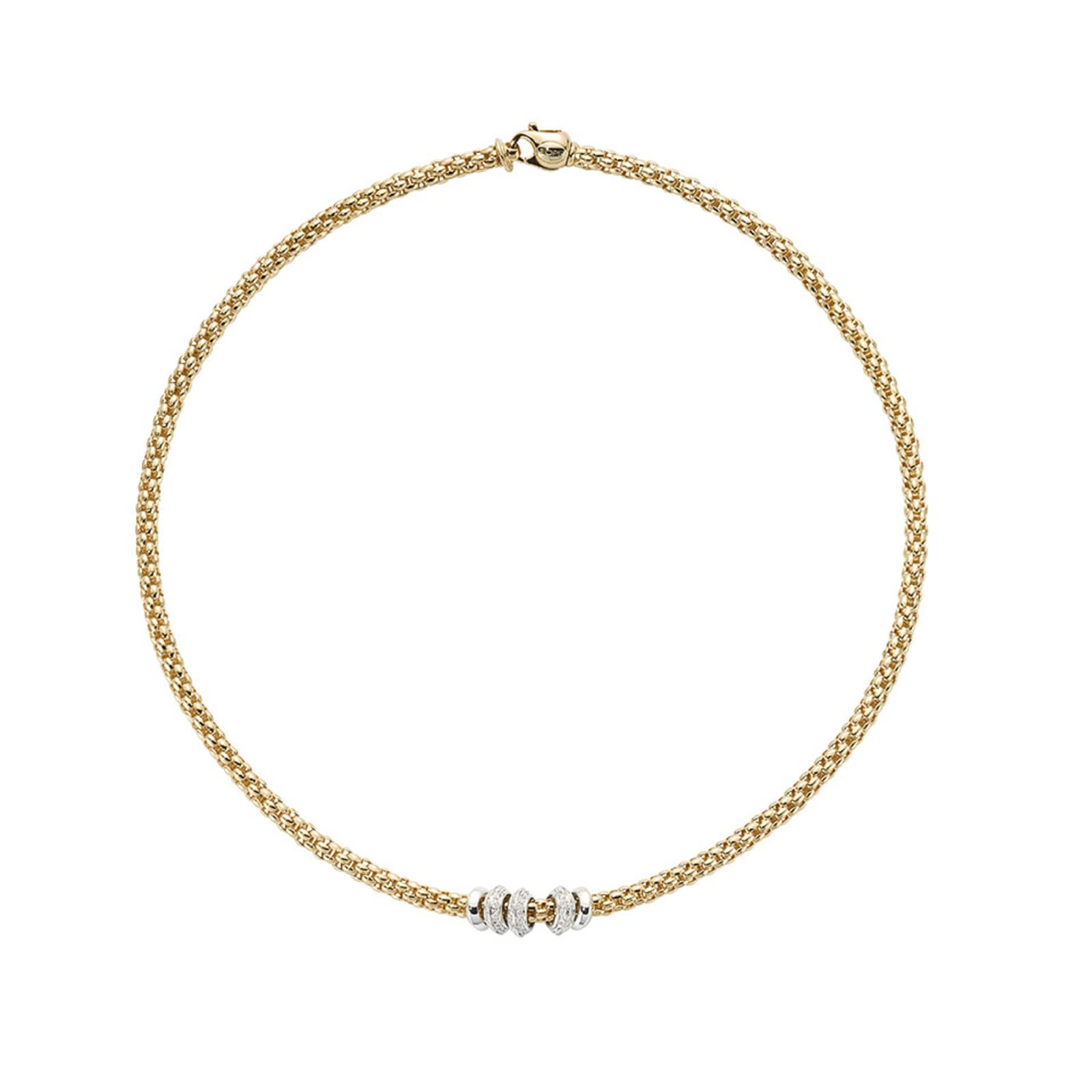 FOPE 18ct Yellow Gold Solo Flex'it 0.50ct Diamond Necklace