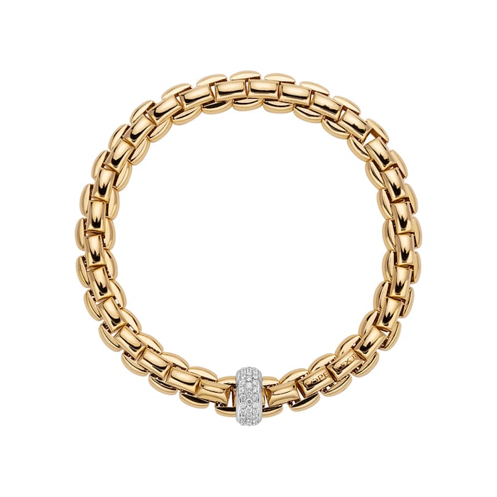Fope 18k Yellow Gold 0.58cttw Diamond EKA Bracelet - Size Medium