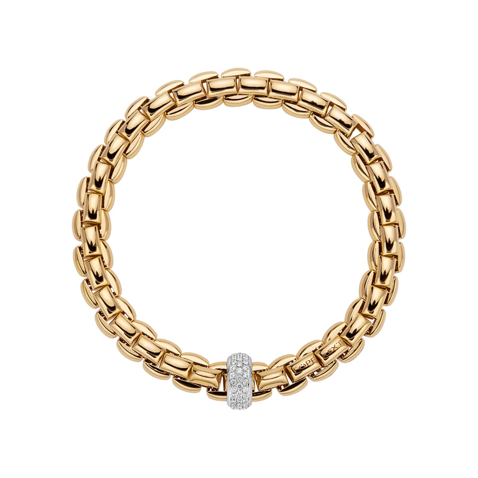 Fope 18k Yellow Gold 0.58cttw Diamond EKA Bracelet - Size Medium