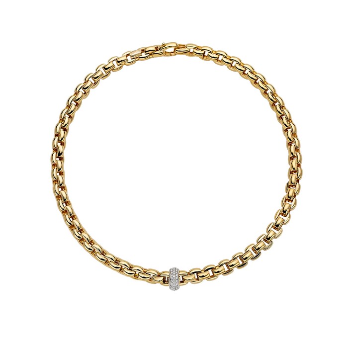 Fope 18k Yellow Gold 0.58cttw Diamond EKA Necklace