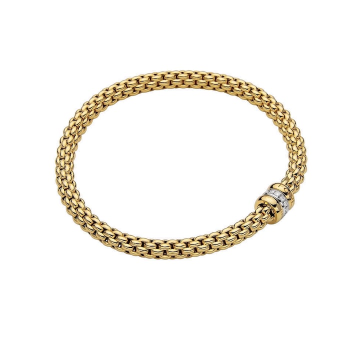 Fope 18k Yellow Gold 0.10cttw Diamond Solo Bracelet - Size Medium