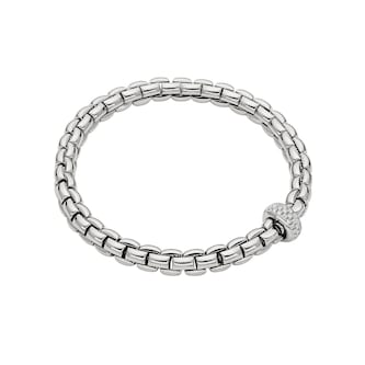 Fope 18k White Gold 0.40cttw Diamond EKA Bracelet - Size Medium Fope 18k White Gold 0.40cttw Diamond EKA Bracelet - Size Medium