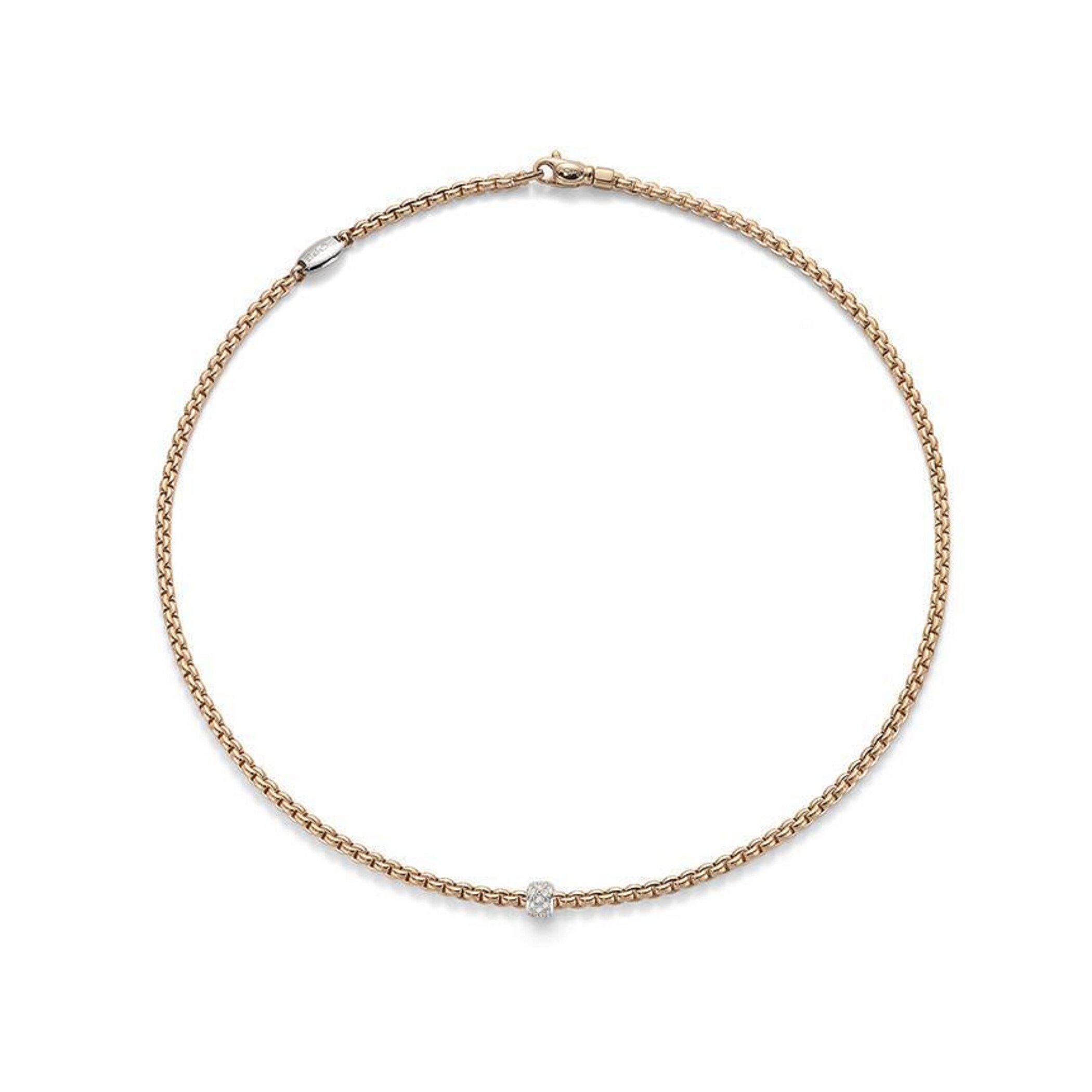 Fope 18ct Rose Gold 0.19cttw Diamond EKA Tiny Necklace