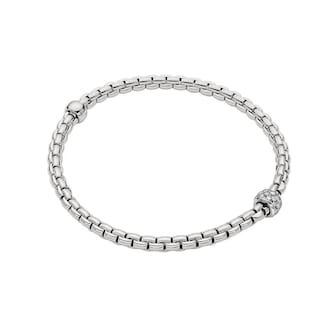 Fope 18k White Gold 0.19cttw Diamond EKA Tiny Bracelet - Size Small