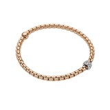 Fope 18ct Rose Gold 0.19cttw Diamond EKA Tiny Bracelet - Size Small