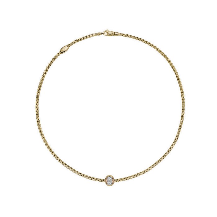 Fope 18k Yellow Gold 0.25cttw Diamond EKA Tiny Necklace