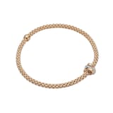 Fope 18k Rose Gold 0.10cttw Diamond Prima Bracelet - Size Medium