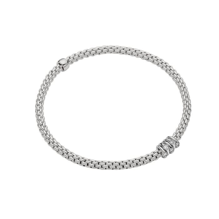 Fope 18k White Gold 0.07cttw Diamond Prima Bracelet - Size Small