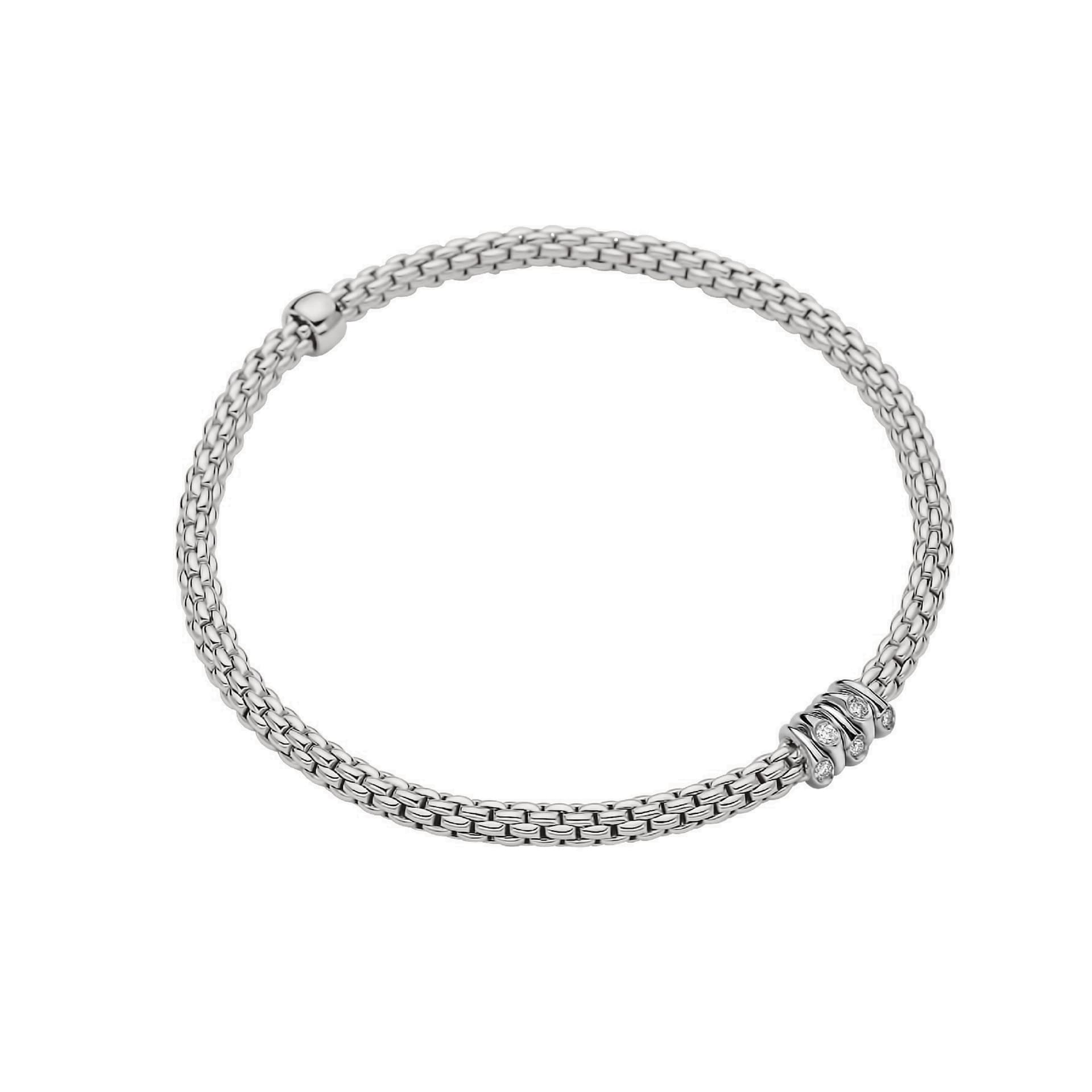 Fope 18k White Gold 0.07cttw Diamond Prima Bracelet - Size Small Fope 18k White Gold 0.07cttw Diamond Prima Bracelet - Size Small
