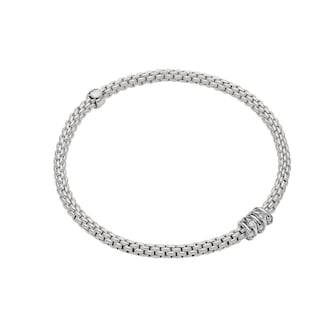 Fope 18k White Gold 0.07cttw Diamond Prima Bracelet - Size Small Fope 18k White Gold 0.07cttw Diamond Prima Bracelet - Size Small