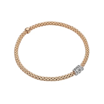 Fope 18k Rose Gold 0.07cttw Diamond Prima Bracelet - Size Small Fope 18k Rose Gold 0.07cttw Diamond Prima Bracelet - Size Small