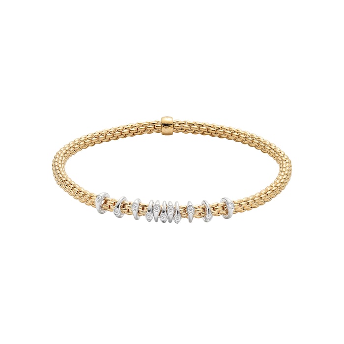 Fope 18k Yellow Gold 0.15cttw Diamond Prima Bracelet Size Medium