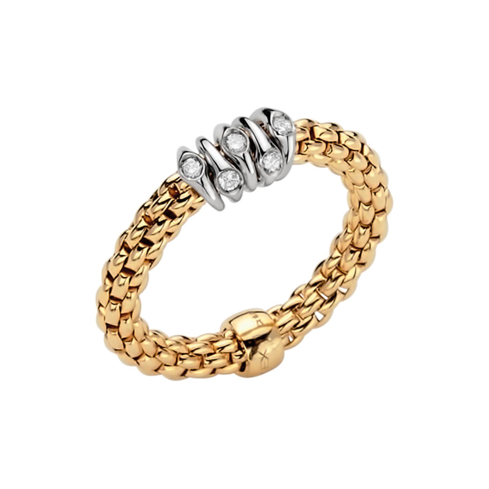 Fope 18k Yellow Gold 0.07cttw Diamond Prima Ring - Size Medium Fope 18k Yellow Gold 0.07cttw Diamond Prima Ring - Size Medium