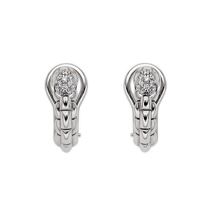 Fope 18k White Gold 0.19cttw Diamond EKA Tiny Earrings