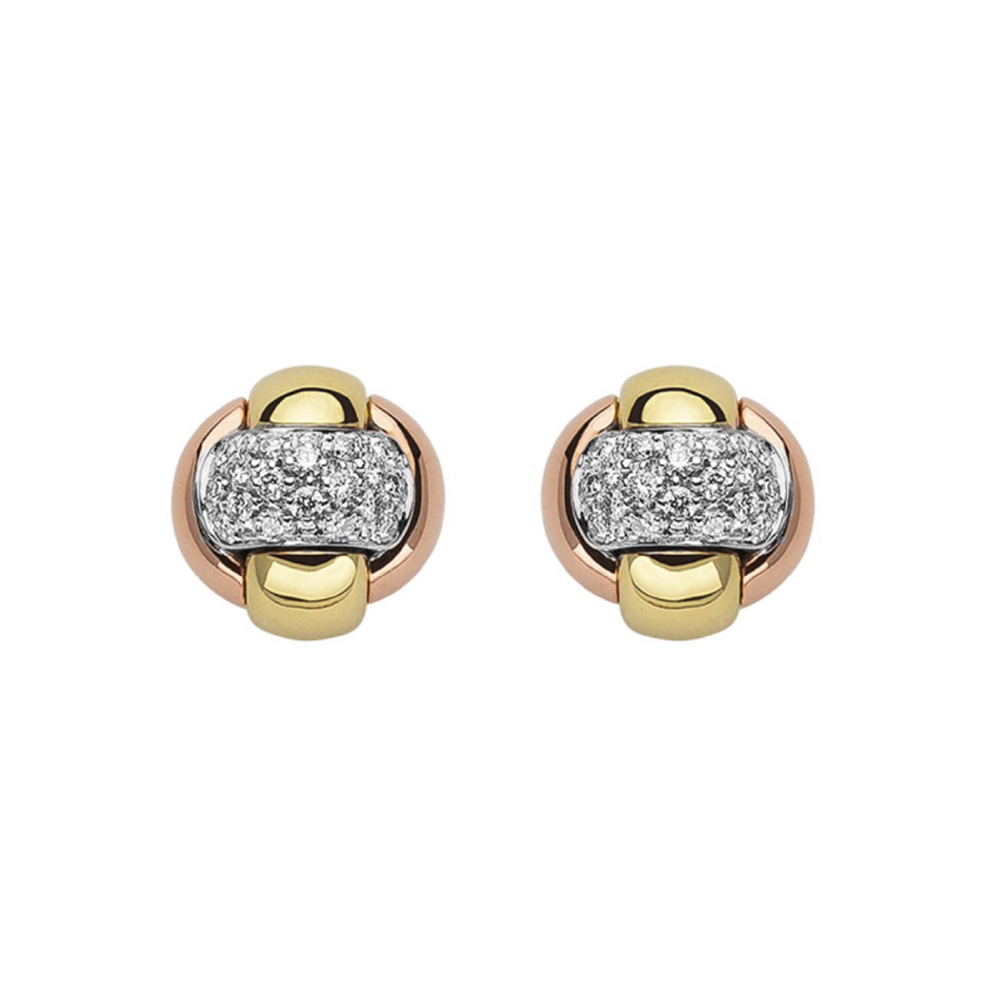 Fope 18k Tri Color Gold 0.25cttw Diamond EKA Tiny Earrings