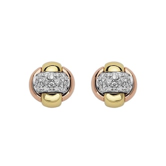 Fope 18k Tri Color Gold 0.25cttw Diamond EKA Tiny Earrings Fope 18k Tri Color Gold 0.25cttw Diamond EKA Tiny Earrings