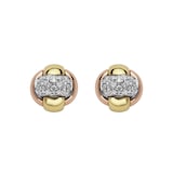Fope 18k Tri Color Gold 0.25cttw Diamond EKA Tiny Earrings