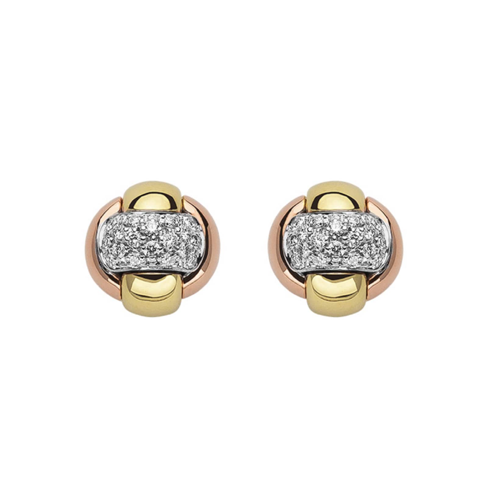 Fope 18k Tri Color Gold 0.25cttw Diamond EKA Tiny Earrings