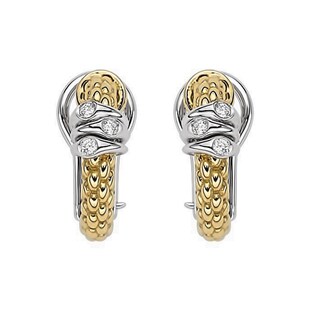 Fope 18k Yellow and White Gold 0.08cttw Diamond Prima Earrings