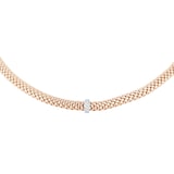FOPE 18ct Rose & White Gold Flex'it Vendome 0.10cttw Diamond Necklace