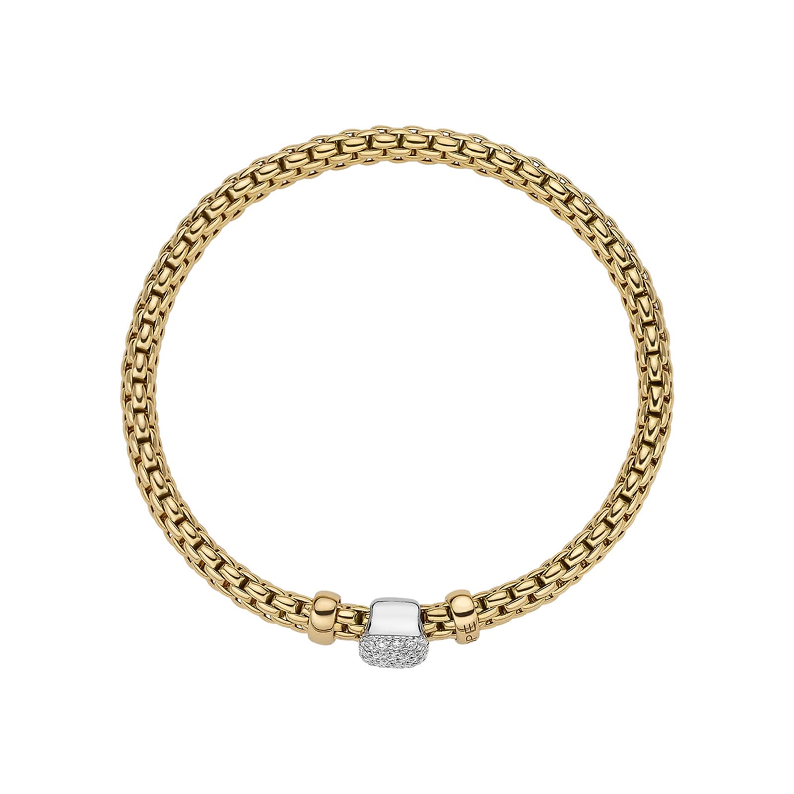 FOPE 18ct Yellow & White Gold Flex'it Vendome 0.41cttw Diamond Bracelet FOPE 18ct Yellow & White Gold Flex'it Vendome 0.41cttw Diamond Bracelet