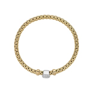 FOPE 18ct Yellow & White Gold Flex'it Vendome 0.41cttw Diamond Bracelet