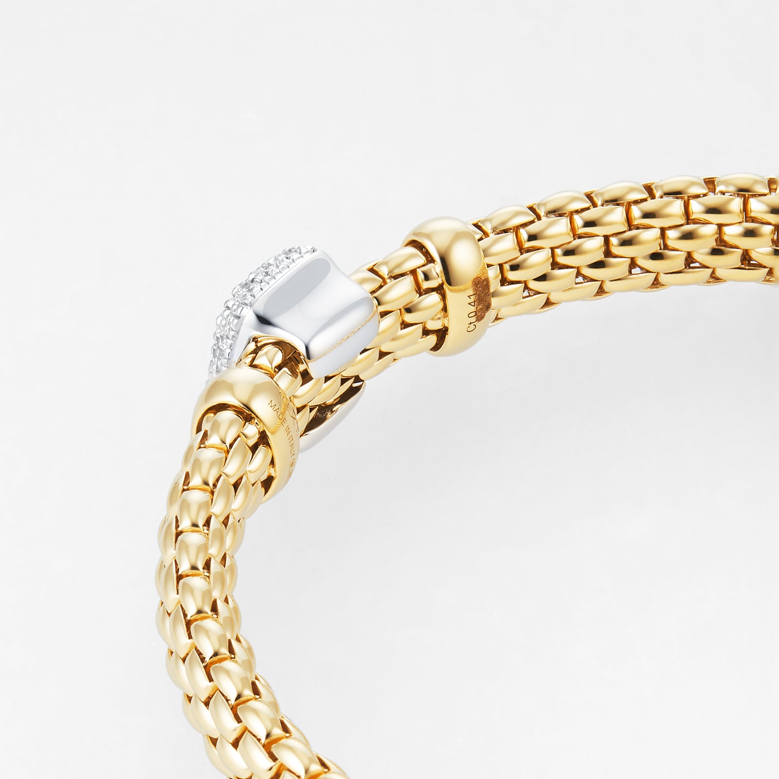 FOPE 18ct Yellow & White Gold Flex'it Vendome 0.41cttw Diamond Bracelet FOPE 18ct Yellow & White Gold Flex'it Vendome 0.41cttw Diamond Bracelet