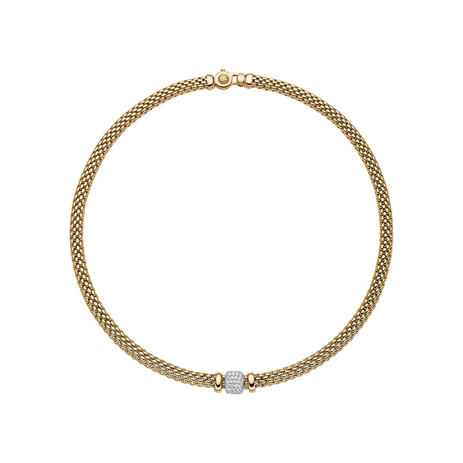 FOPE 18ct Yellow & White Gold Flex'it Vendome 0.41cttw Diamond Necklace FOPE 18ct Yellow & White Gold Flex'it Vendome 0.41cttw Diamond Necklace