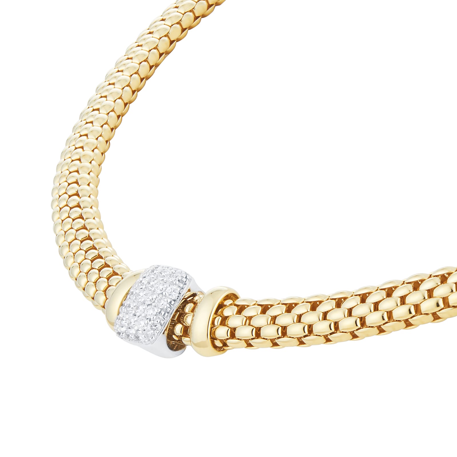 FOPE 18ct Yellow & White Gold Flex'it Vendome 0.41cttw Diamond Necklace FOPE 18ct Yellow & White Gold Flex'it Vendome 0.41cttw Diamond Necklace