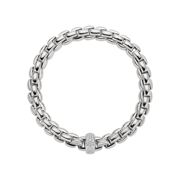 FOPE 18ct White Gold Flex'it 0.58cttw Diamond Bracelet