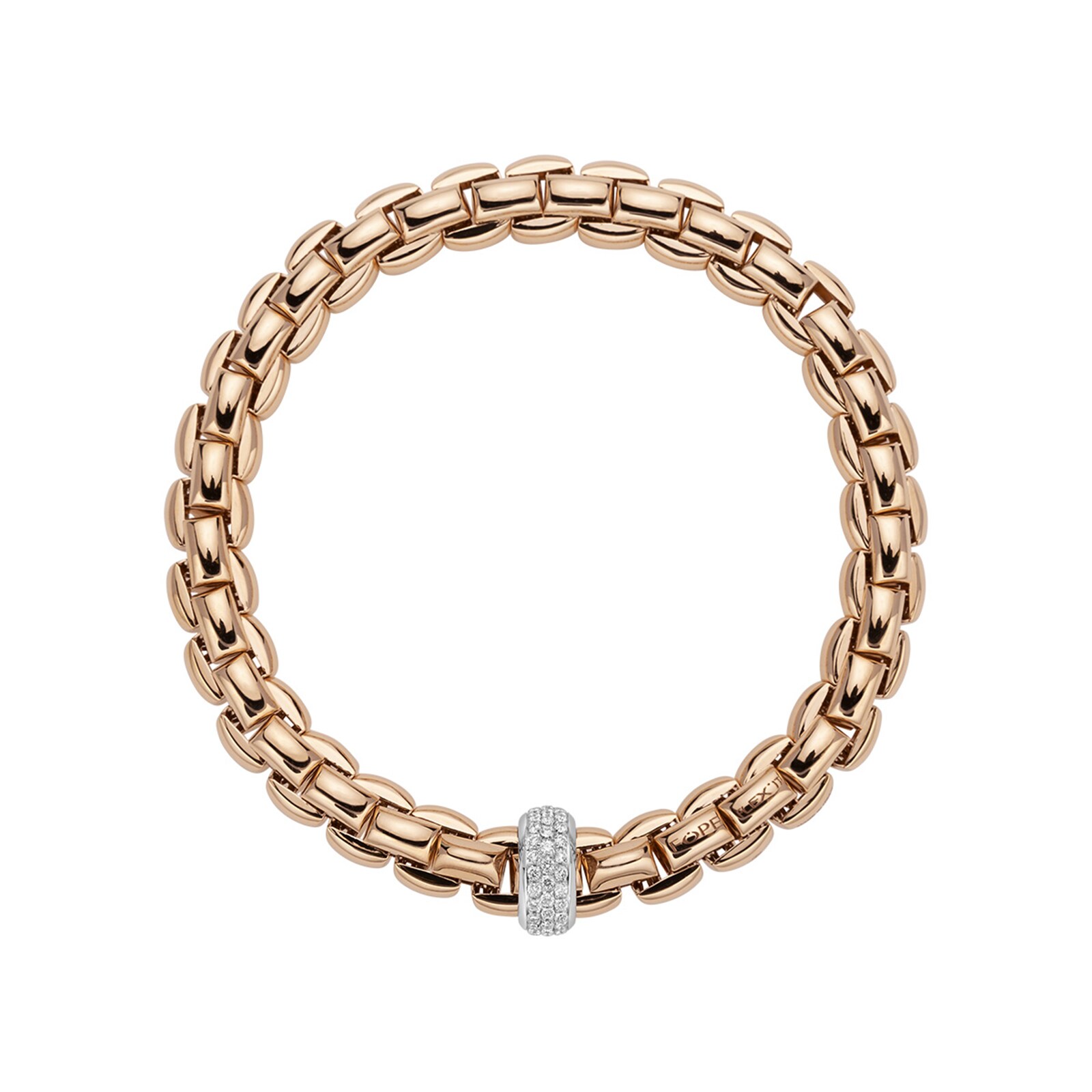 FOPE 18ct Rose & White Gold Flex'it Bracelet