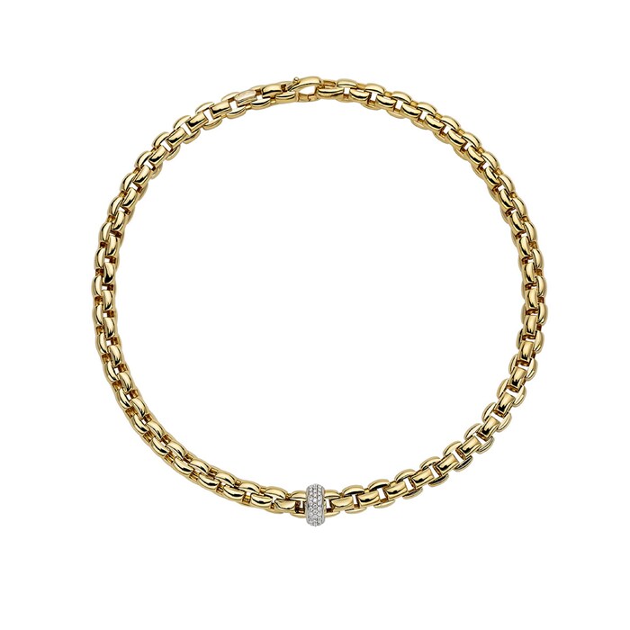 FOPE 18ct Yellow & White Gold Flex'it 0.63cttw Necklace