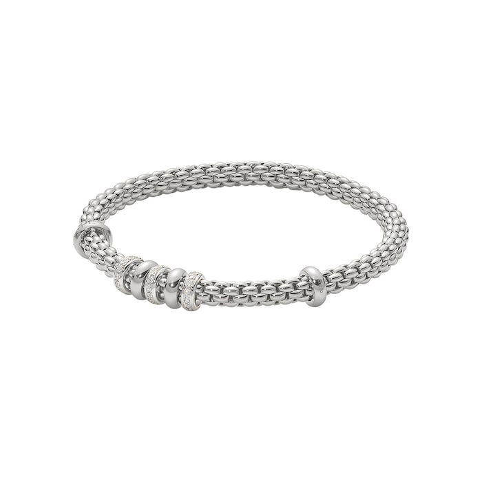 FOPE 18ct White Gold Flex'it Solo Bracelet