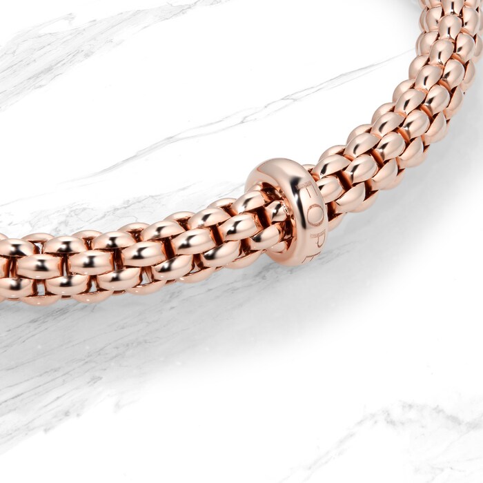 FOPE 18ct Rose & White Gold Flex'it Solo Bracelet