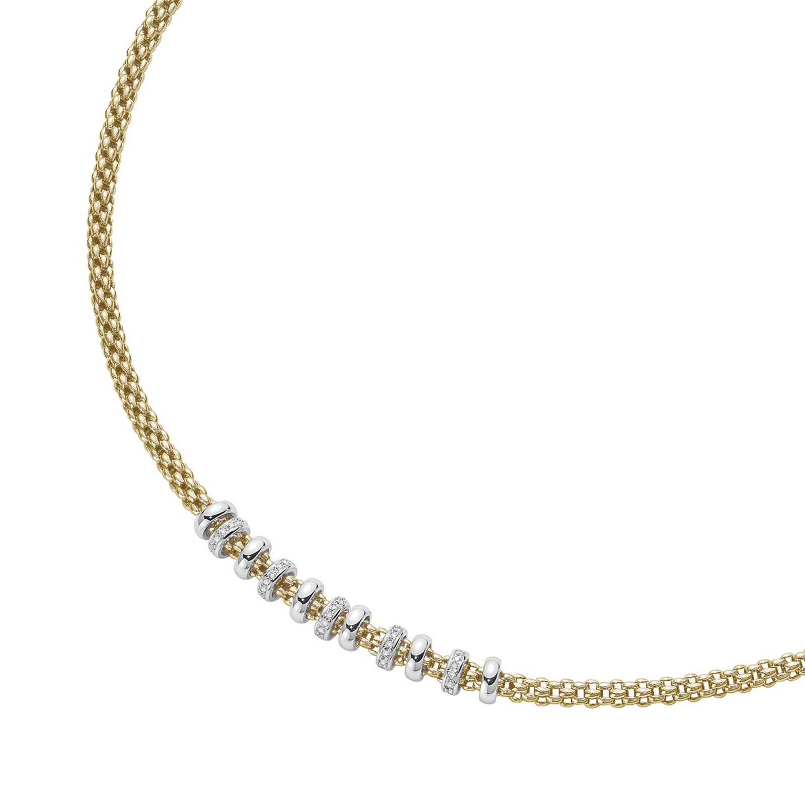 FOPE 18ct Yellow & White Gold Flex'it Solo Necklace 622C BBR-YG ...