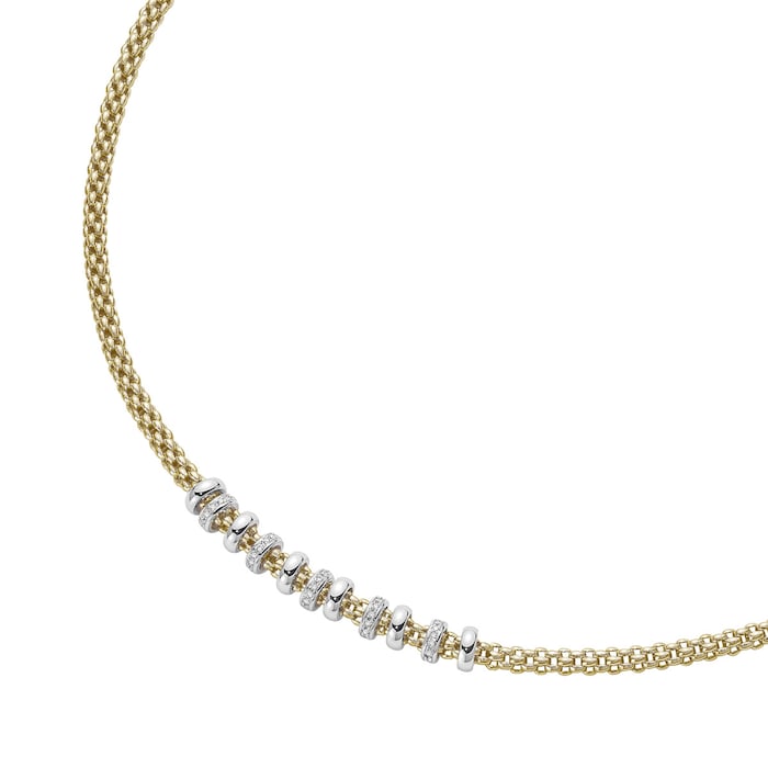 FOPE 18ct Yellow & White Gold Flex'it Solo Necklace