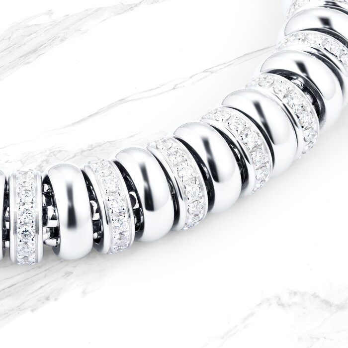 FOPE 18ct White Gold Flex'it Solo 2.80cttw Diamond Bracelet