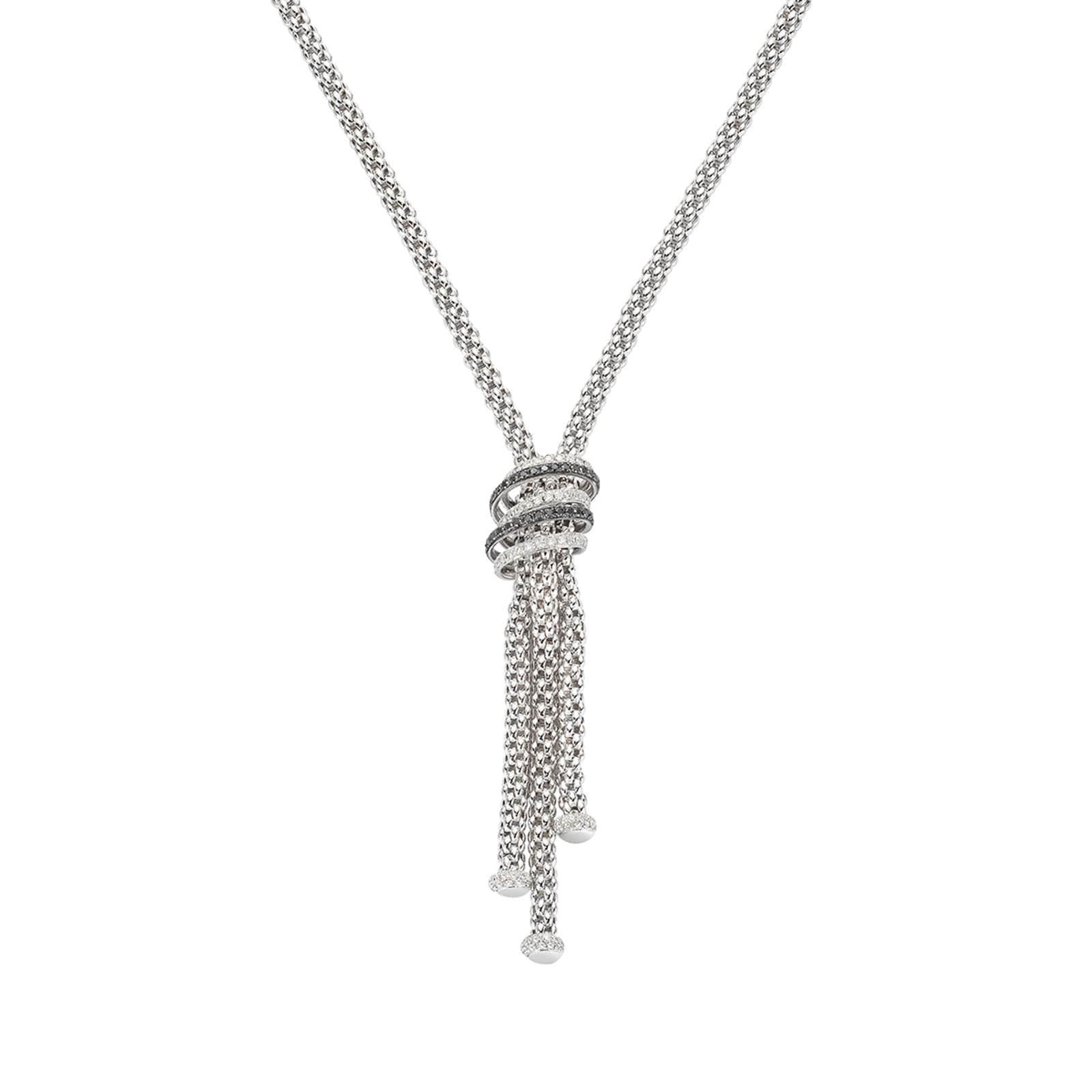 FOPE Solo MiaLuce 18ct White Gold Necklace 651CPAVE1 | Mappin and Webb