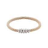 FOPE 18ct Rose & White Gold Flex'it Solo 0.50cttw Diamond Bracelet