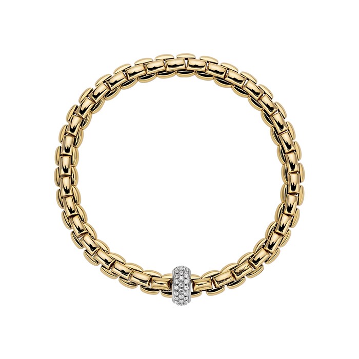 FOPE 18ct Yellow & White Gold Flex'it Bracelet