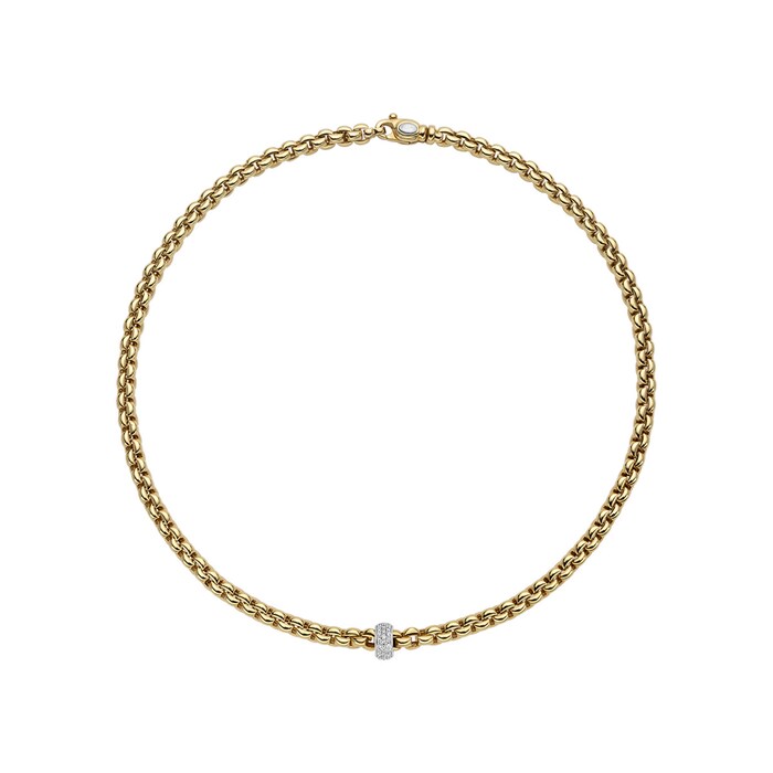 FOPE 18ct Yellow & White Gold Eka 0.37cttw Diamond Necklace