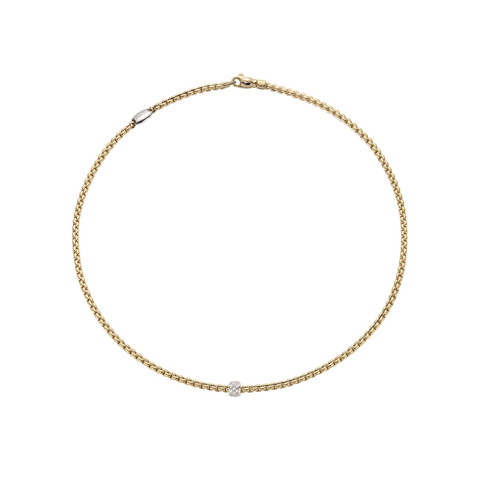 FOPE 18ct Yellow & White Gold EKA Tiny 0.19cttw Diamond Necklace