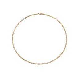 37250690 - 18ct Yellow & White Gold EKA Tiny 0.19cttw Diamond Necklace