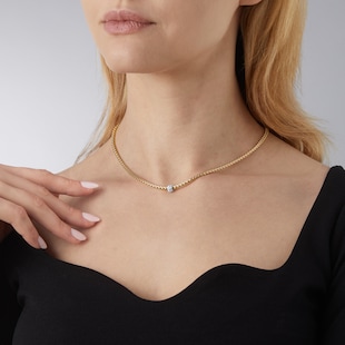 FOPE 18ct Yellow & White Gold EKA Tiny 0.19cttw Diamond Necklace
